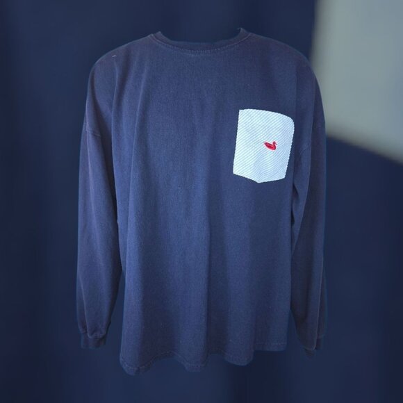 Southern Marsh Mens Pocket T-Shirt Large Navy Long Sleeve - Picture 1 of 9